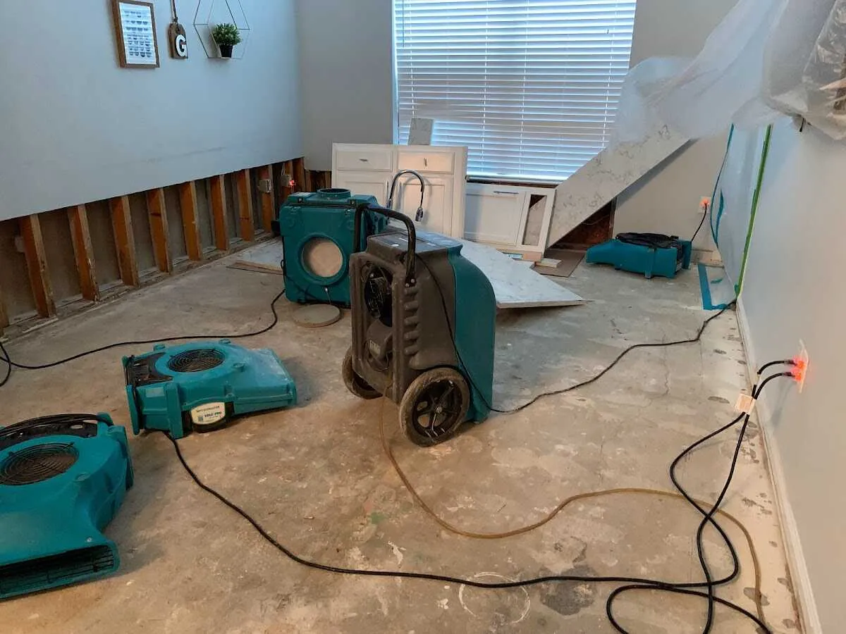 Dehumidifier in flood-cut room for Water Extraction & Removal in Babylon